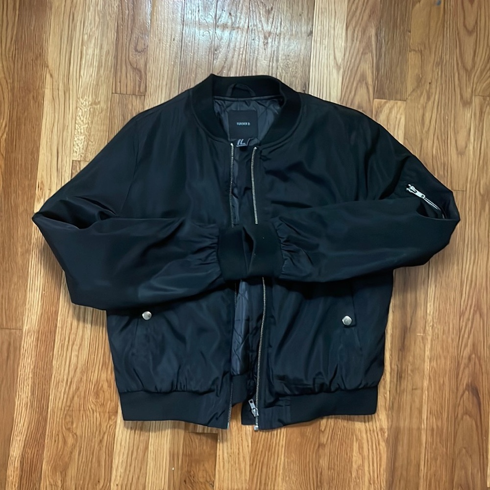 Forever 21 Black Bomber Jacket